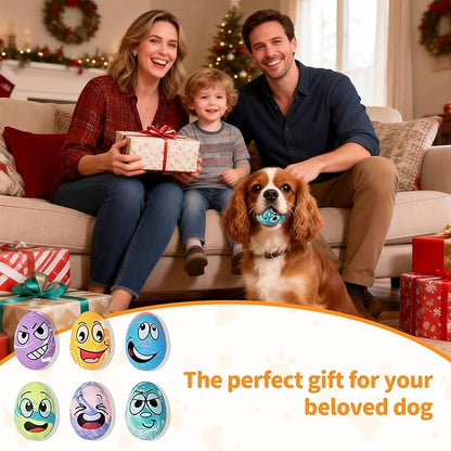 Squeaky Dog Toys for Puppy Small Dogs, 3 Pack Soft Latex Rubber Dog Chew Toys with Squeaker, Smile Face Dog Squeaky Balls for Interactive Play & Training