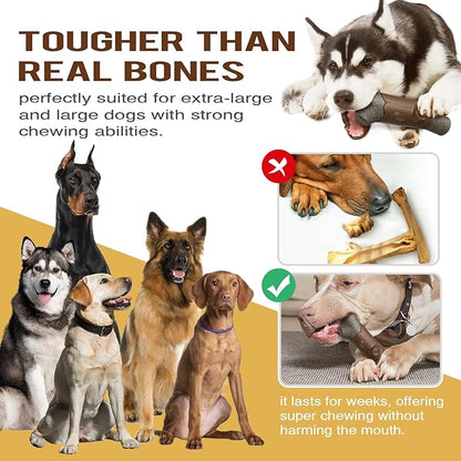 Large Size Indestructible Squeaky Dog Chew Toy for Medium/Large Aggressive Chewers Breed Dogs Durable Squeak Bone Teething Crate Toys Indoor/Outdoor