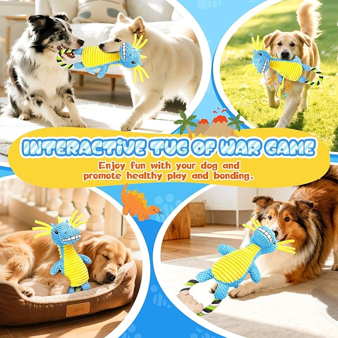 Squeaky Dog Toys for Large Dogs： Durable Large Dog Toys for Medium and Small Breeds -Plush Pet Toys to Keep Dogs Busy