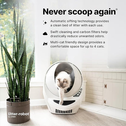 Litter-Robot 3 Connect by Whisker, Beige - Automatic, Self-Cleaning Cat Litter Box, App Control, Helps Reduce Litter Box Odors, Works with Any Clumping Litter, WhiskerCare 1-Year Warranty