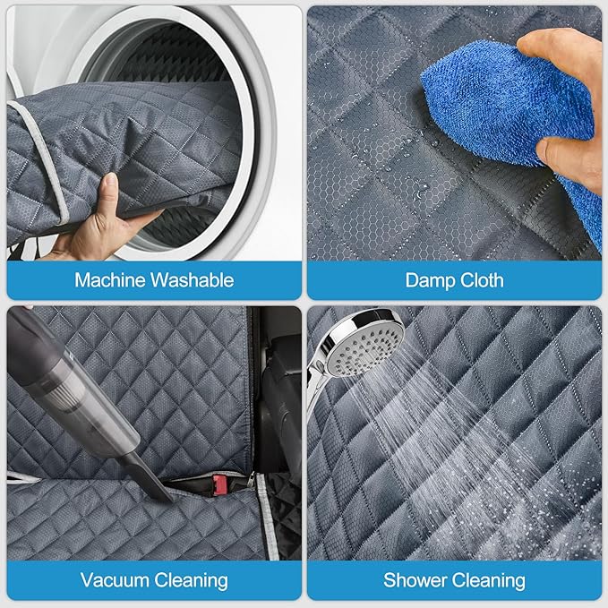 ANOSOSPECIAL Grey Dog Car Seat Cover for Back Seat,Non-Stick Fur,Pet-Friendly and Waterproof - Universal Fit Interior Protector for Auto, Van, SUV - Ideal for Kids and Pets