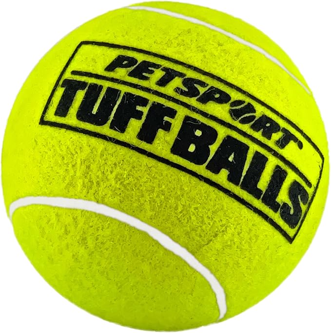 PetSport Mega Tuff Ball - Mega Tennis Balls for Large Dogs, Great for Boredom & Aggressive Chewers, Dog Toy, Mega Tennis Balls for Large Dogs, Certified Non-Toxic, Won't Wear Down Teeth - 6"
