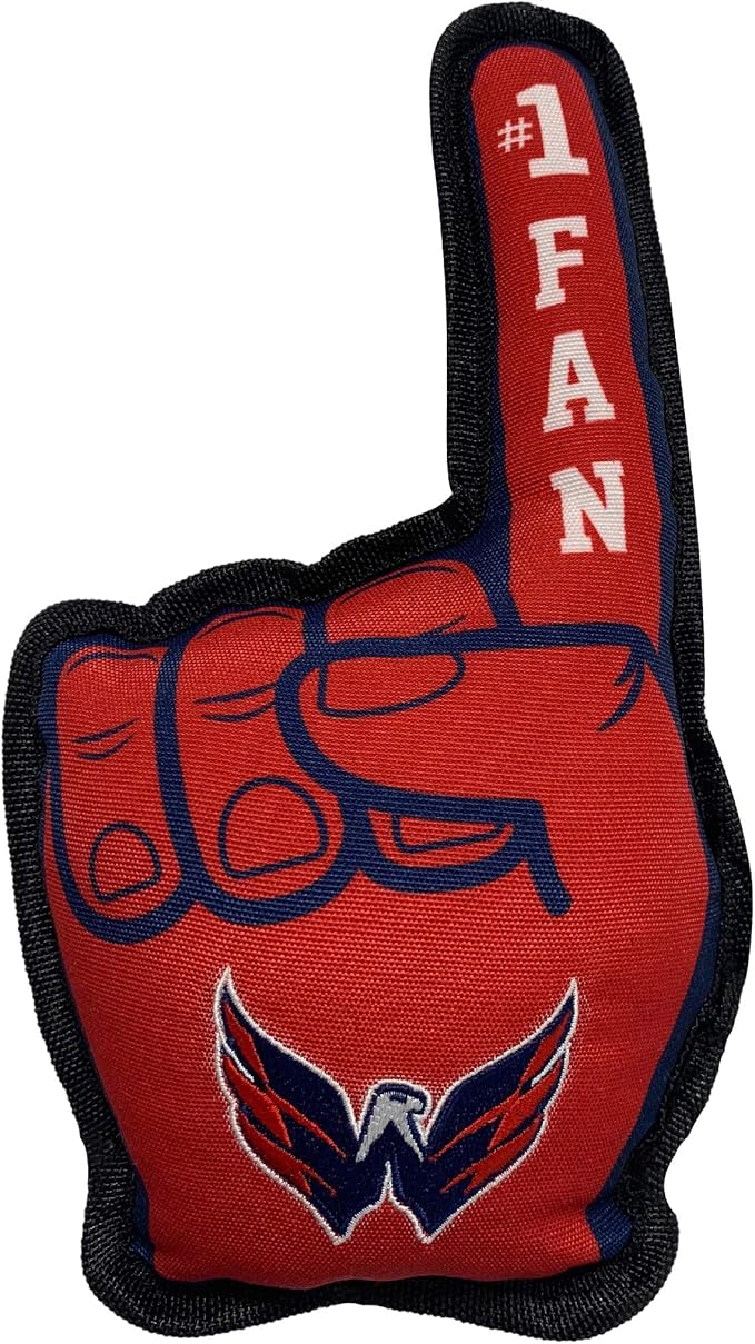 Pets First NHL Washington Capitals #1 Fan Toy for Dogs & Cats. Best Tough PET Toy with Inner Squeaker. Number One Premium Dog Toy for Strongest Chewers & Sports Fans, One Size