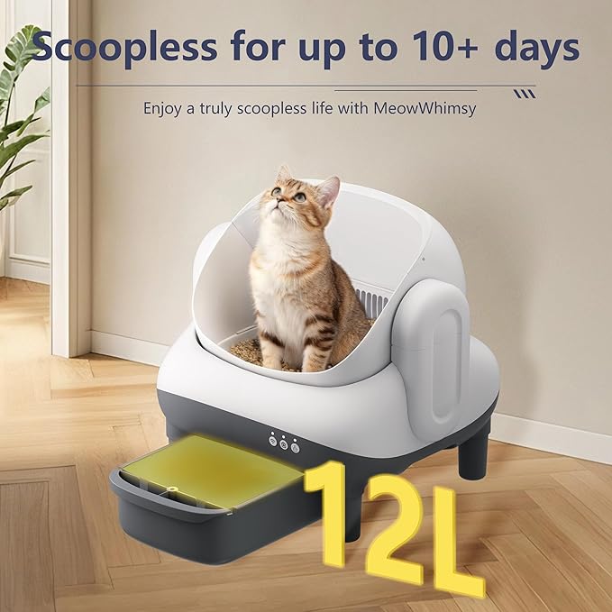 S7 Pro Self Cleaning Litter Box, Automatic Open Top, App Control, Extra Large Electric for Multi-Cat, Includes Pedal Mat and Bags