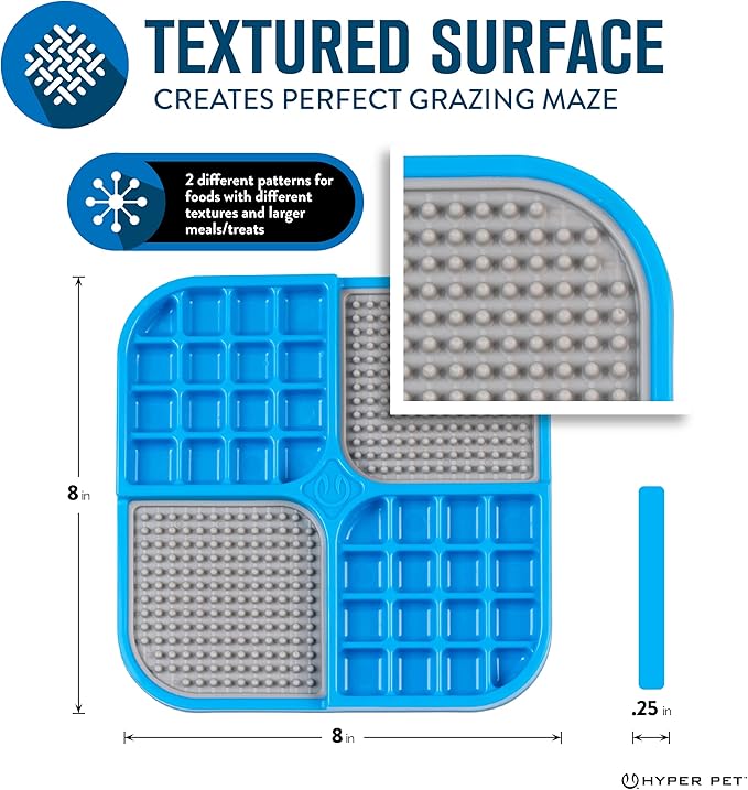 Hyper Pet IQ Treat Lick Mat for Dogs & Cats | Dog & Cat Slow Feeder & Enrichment Toy | Made in USA
