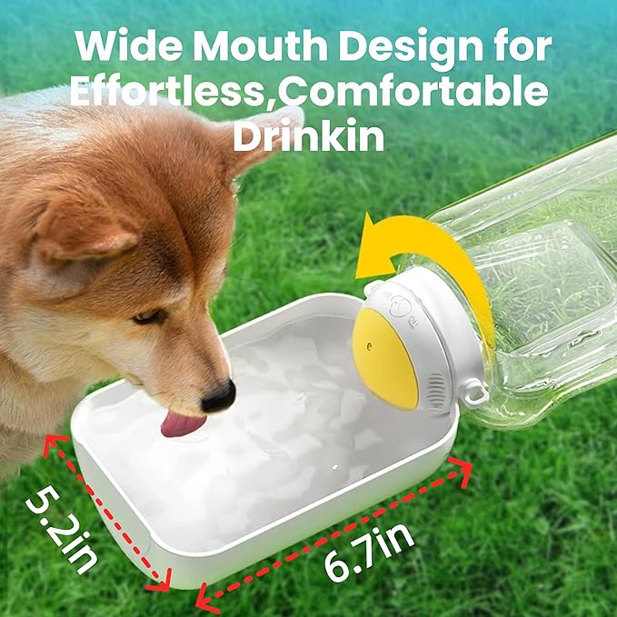 Dog Water Bottle with Food Container, 32oz Travel Dog Water Bottle (3 in 1), Leak Proof Portable Water for Dogs with Twist Dispensing, Outdoor Walking Hiking Camping Essentials