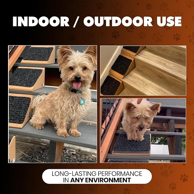 Dog Steps – Soft Grip Carpet Pet Ramp, Grooved Safety Step for Confident Climbing, Natural Cork Ramp for Dogs, Cats & Small Pets Mobility Assist (Pack of 5)