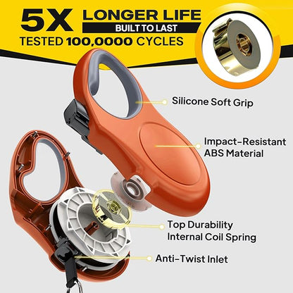 Fida Retractable Dog Leash, 10ft Heavy Duty Pet Walking Leash for X-Small Dogs or Cat up to 18 lbs, Tangle Free. One-Hand Brake (X-Small, Orange)