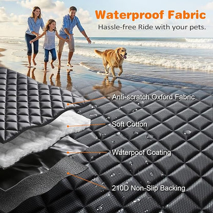 URPOWER Dog Car Seat Cover for Pets 100% Waterproof Seat Cover Hammock 600D Heavy Duty Scratch Proof Nonslip Durable Soft Back Seat Covers for Cars Trucks and SUVs