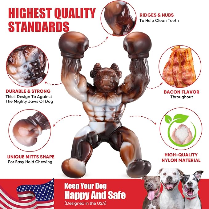 Dog Toys for Aggressive Chewers, Indestructible Dog Toys, Almost Indestructible Dog Bones for Small/Medium/Large Dogs Teeth Cleaning and Training