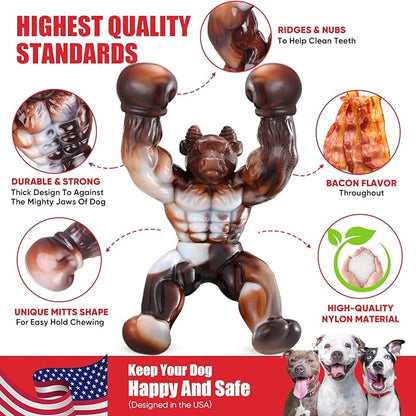Dog Toys for Aggressive Chewers, Indestructible Dog Toys, Almost Indestructible Dog Bones for Small/Medium/Large Dogs Teeth Cleaning and Training