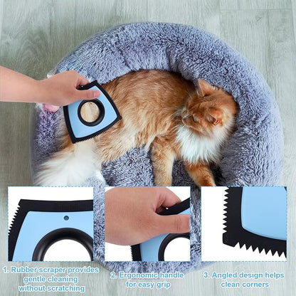 Pet Hair Remover, 2025 New Mini Pet Hair Remover Multi-Surface Silicone Dog Cat Fur Clean tool for Furniture Car Carpet Sofa Clothing Cleaning (Blue)