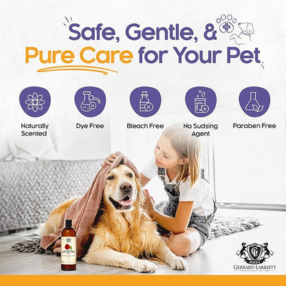 Dog Shampoo and Conditioner Balancing Rose 16 Fl Oz Dog Shampoo Itchy Skin Relief, Aromatherapy Natural Dog Shampoo for Smelly Dogs with Aloe Vera, Rose & Oatmeal Shampoo for Dogs by Gerrard Larriett