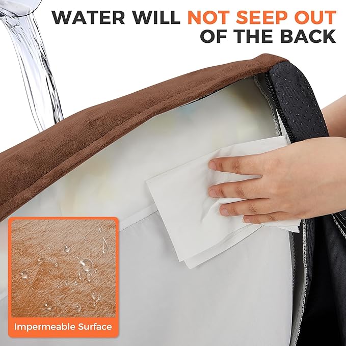 Dog Bed Large Sized Dogs, XL Orthopedic Dog Bed for Large Dogs, Waterproof Pet Bed with Washable Removable Cover, L-Shaped Pet Couch with Portable Handle 42"x30"x7.5", Brown