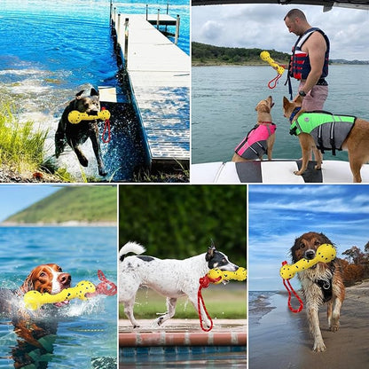 BABORUI Floating Dog Pool Toy – Durable E-TPU Dog Water Toy for Fetch & Chew, Bright Floating Dogs Toys for Pool, Beach & Outdoor Play – Dogs Beach Essentials (Yellow Stick)
