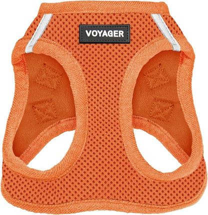 Best Pet Supplies Voyager Step-in Air Harness - All Weather Mesh, Reflective, No Pull Harness for Dogs, Cats - Secure with Hook & Loop Fastener, Buckle, Double D-Rings - Orange, XXS