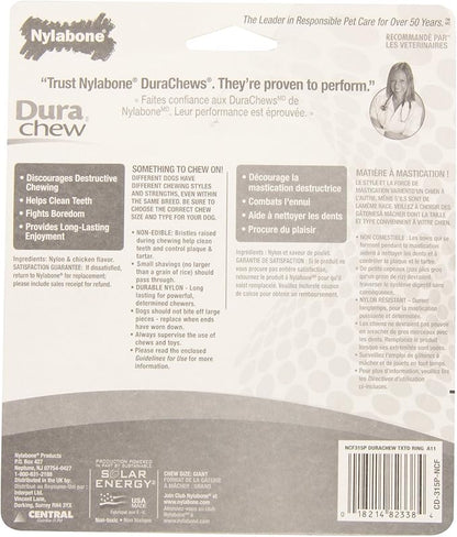 Nylabone Dura Chew Large Textured Ring Dog Chews, Chicken Flavor, Pack of 3