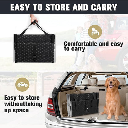 Extra Wide Stairs for Car - Foldable Dog Ramps for Large Dogs With Non-Slip Surface, Portable Steps for Cars, SUV, Truck, Support Up to 250 Lbs