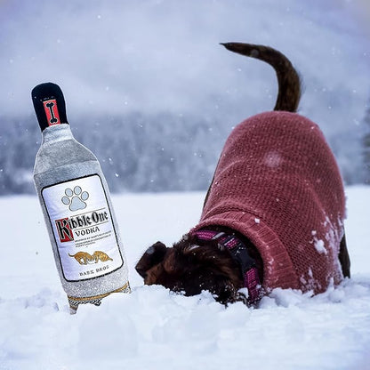 Bark Bros - Liquor Bottle Dog Toy - Plush Squeaky Dog Toys Funny Drink Parody - Alcohol Dog Toy - Dog Birthday Toy - Cute Dog Toys - Puppy Gifts - Puppy Stuff - Dog Stuff (Large, Kibble One)