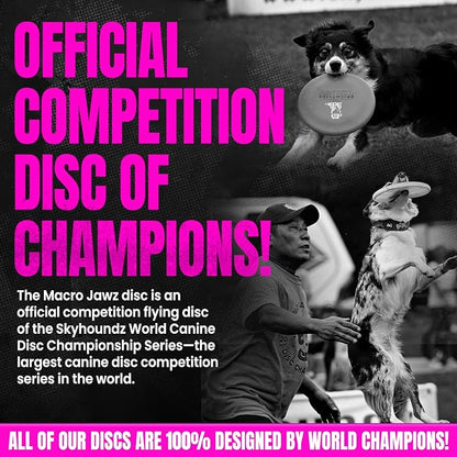 Hyperflite Macro Jawz Dog Disc 5" (38g) | Ultimate High Flying Disc for Dogs | Official Skyhoundz Competition Disc for Training, Fetch & Pool Games | Durable | Anti-Glare - Pink