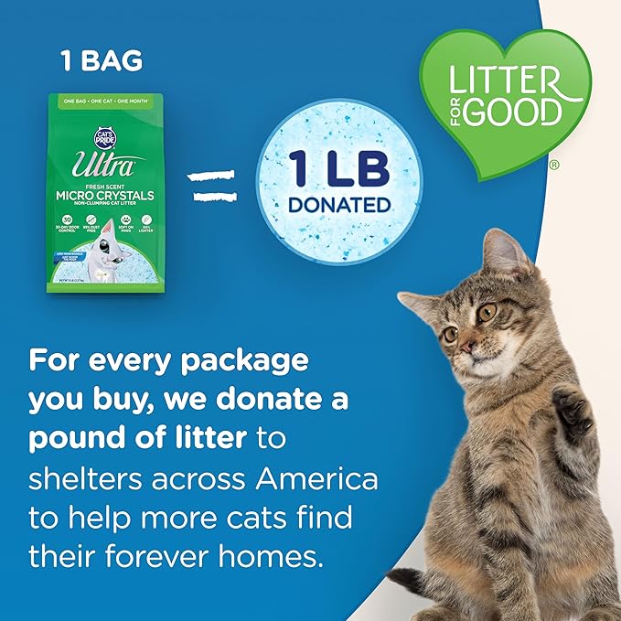 Ultra Fresh Scented Micro Crystals Premium Cat Litter - 99.9% Dust Free, Soft on Paws - 5 Lbs.