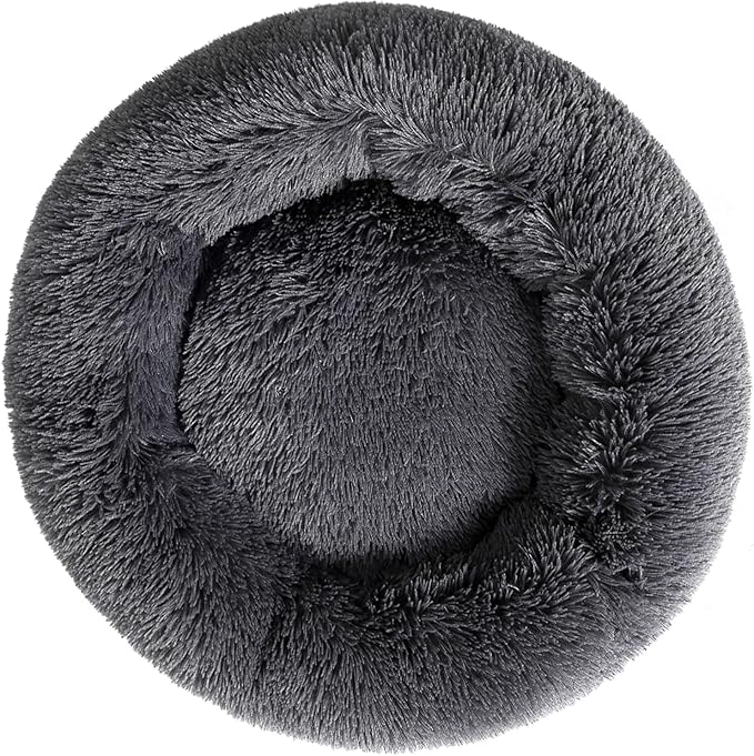 Round Dog Bed Fluffy Cat Bed Small Dog Bed Pet Bed Calming Donut Cat Bed Round Puppy Bed Calming Pet Bed Suit for 8Kg Dog and Cat