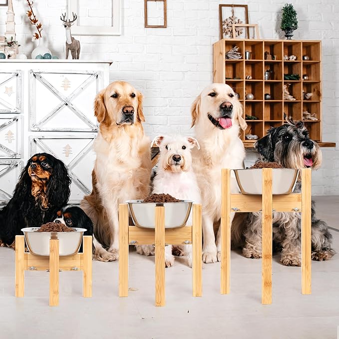 Elevated Dog Bowl Stand,Adjustable Dog Food Stand for 7”-10” Bowls,Single Dog Bowl Holder 10” Tall for Medium Dogs