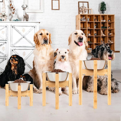 Elevated Dog Bowl Stand,Adjustable Dog Food Stand for 7”-10” Bowls,Single Dog Bowl Holder 10” Tall for Medium Dogs