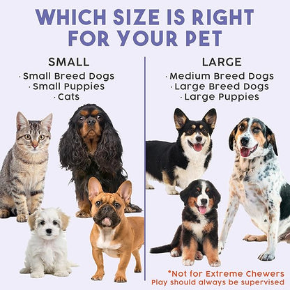 Awoo Flying Saucer Toy - 3-in-1 Silicone Dog Treat Puzzle, Lick Mat and Slow Feeder - for Wet and Dry Food - Dishwasher Safe Pet Toy - Enrichment Game for Dogs up to 30 lbs - Small (Lavender)