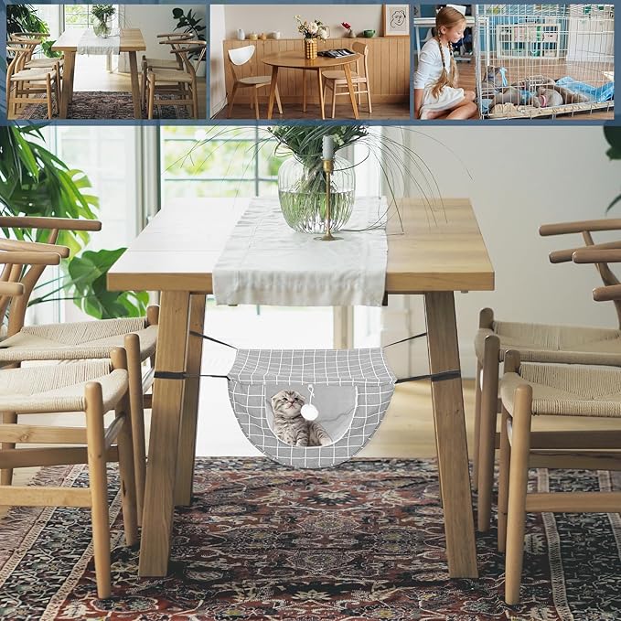 2Pcs Cat Hammock for Cage, Double Layer Cat Hanging Hammock for Cage, Soft Linen Cats Window-Hammock for Indoor Small Animals(18.5 x 15 x 10.6 Inch)
