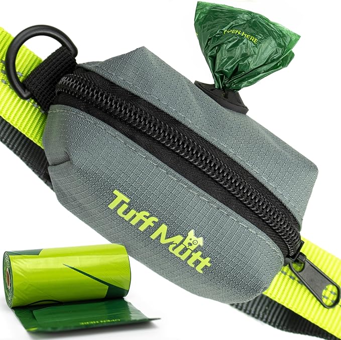 Tuff Mutt Running Dog Leash and Poop Bag Holder