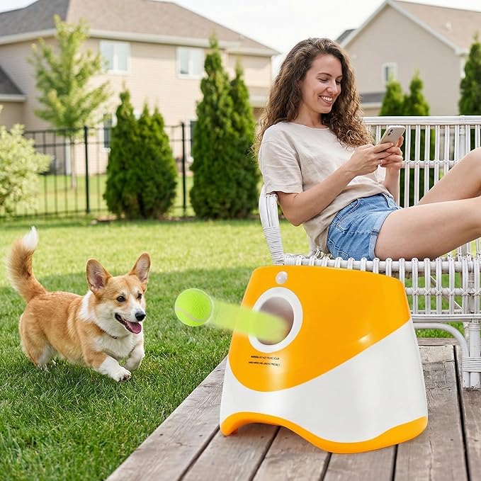Pet Dog Ball Launcher Automatic Ball Throwing Machine Tennis Ball Launcher Dog Interactive Toy Outdoor