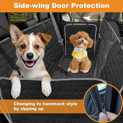 Reliadura Dog Hammock for Truck,Dog Car Seat Cover for Back Seat, Waterproof Seat Cover for Trucks with Mesh Window,Backseat Cover for Dogs in Car for F150/RAM1500/Sierra/Silverado