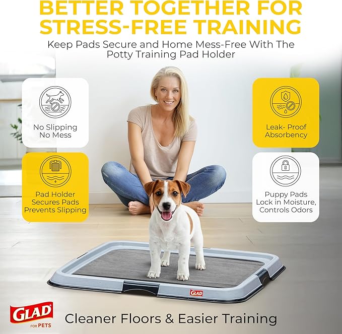 Glad for Pets Extra Large Charcoal Dog Training Pads, Absorbent Leak Proof Pee Pads for Dogs and Puppies, Odor Control Potty Pads with Activated Carbon, 28 x 30 Inches, 50 Count - 4 Pack