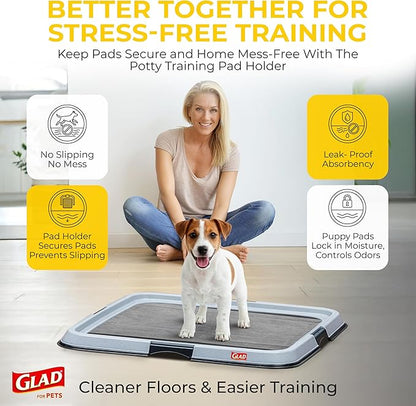 Glad for Pets Extra Large Charcoal Dog Training Pads, Absorbent Leak Proof Pee Pads for Dogs and Puppies, Odor Control Potty Pads with Activated Carbon, 28 x 30 Inches, 50 Count - 4 Pack