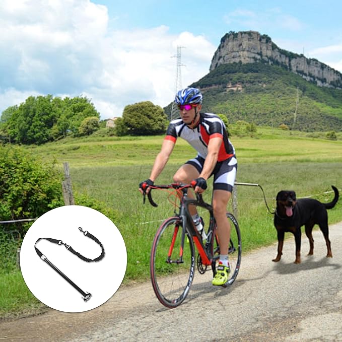 Dog Bike Leash, Dog Hands Leash for Bike Riding, Retractable Attachment for Pet, Quick Install and Remove