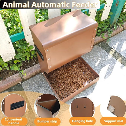 Automatic Dog Feeder Large Breed, 15lb Indoor/Outdoor Gravity Feeder for Dogs, Hanging Self Feeding Dispenser for Medium and Large Dogs, Cats, and Chickens