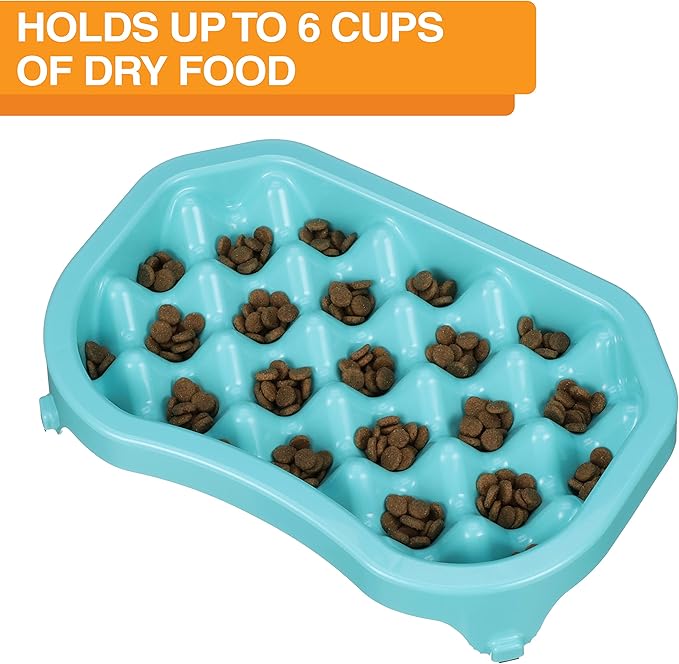Neater Pet Brands Neater Slow Feeder Dog Bowls, Slows Down Fast Eaters to Help Digestion & Prevent Overeating, Non-Slip Dog Bowl, BPA-Free, Holds 6 Cups of Food for Medium to Large Breed Dogs or Puppy