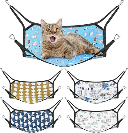 Shappy 5 Pcs Pet Hammock for Cage Hanging Pet Hammock Bed with Metal Hooks Cats Ferret Soft Bed Suitable for Guinea Pig Hamster Gerbil Kittens Cats Cage(Classical)