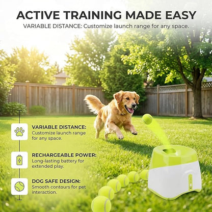 Pet Dog Ball Launcher Automatic Ball Throwing Machine Tennis Ball Launcher Dog Interactive Toy Outdoor