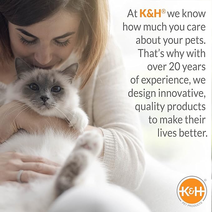 K&H Pet Products Universal Mount Cat Window Perch Bed for Large Cats, Orthopedic Window Hammock Holds 60 lbs, Sturdy Suction Cups, Washable Cover, Indoor Windowsill Furniture Bed - 14 X 24in Fleece