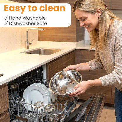 8 Pcs Large Stainless Steel Dog Bowls, 56Oz Metal Pet Food and Water Bowls, Dishwasher Safe and Easy to Clean, for Small Medium Large Dogs, Silver