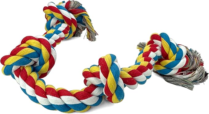 Knotted Rope Chew Toy for Dogs - Large Four Knot 28"