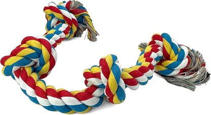 Knotted Rope Chew Toy for Dogs - Large Four Knot 28"