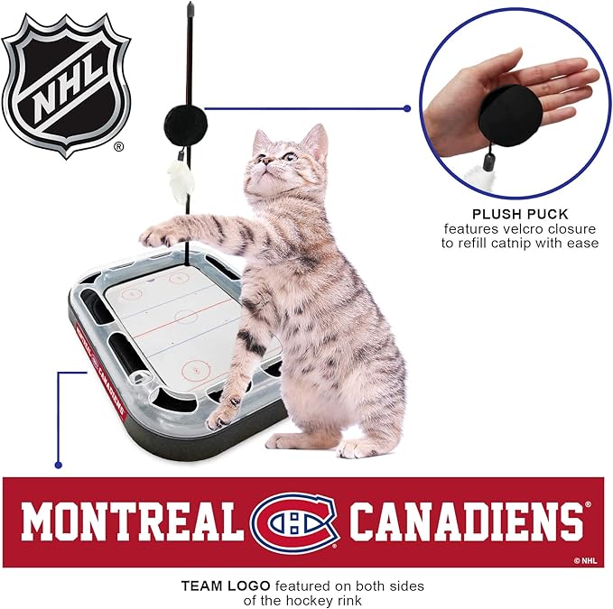 Pets First 5-in-1 Montreal Canadiens Cat Scratcher & Toy with Interactive Cat Ball & Bell