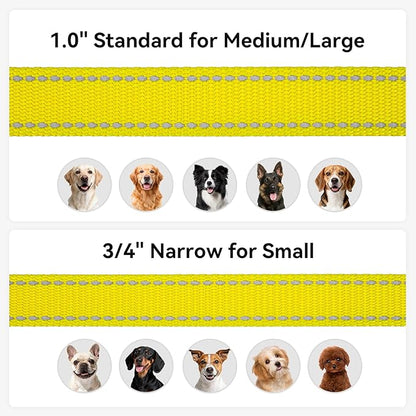 Joytale Dog Leash, 5 FT Double-Sided Reflective, Padded Handle Nylon Heavy Duty Leashes for Small Dogs Walking, Yellow