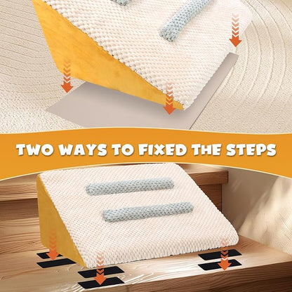 1pack Dog Stairs,Dog Ramp for Stairs Pet Steps with Non-Slip Mat and Anti-Slip Stickers Grippy Carpet Surface for Dog Paws for Any Staircase Pet Ramp for Small Dogs Cats Senior Pets Injured Dogs