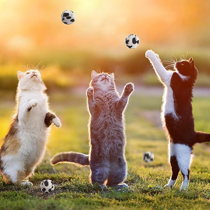 Animal Wrapped Tennis Balls Cat Toy Set 10 Pcs Leopard Print Interactive Cat Toys for Indoor Cats Stimulate Natural Instincts and Prevent Scratching
