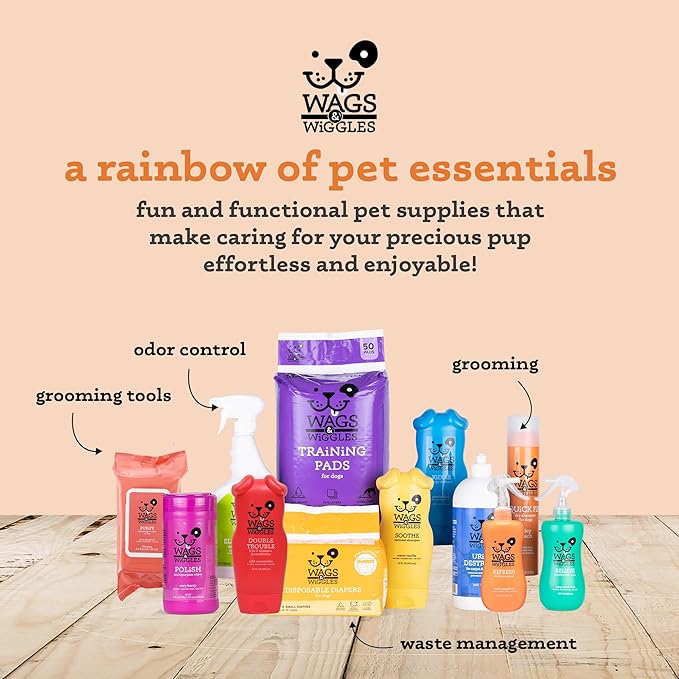 Wags & Wiggles Refresh Dog Deodorizing Spray in Zesty Grapefruit Scent - Long Lasting Dog Grooming Deodorizer Spray - Easy to Use to Combat Smelly Pet Odors, 12 Fl Oz