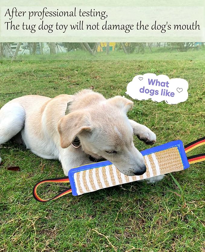 Clysoru Dog Tug Toy Tough Jute Bite Pillow Lasting Training Equipment Puppy to Large Dogs Interactive for Large and Small